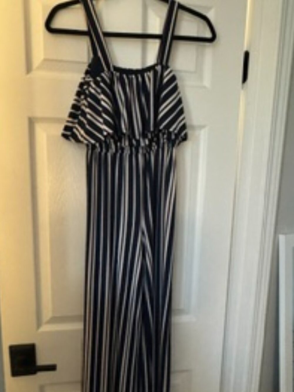 Navy White Black Striped One Piece Jumpsuit NWT
